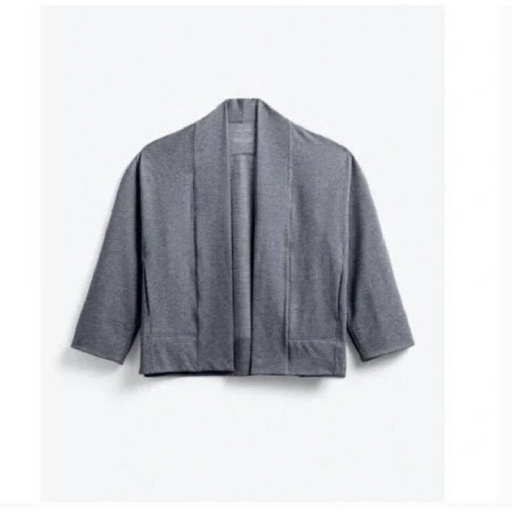 NWT Ministry Of Supply Womens Fusion Terry Cardigan XXS Pockets Gray Heather